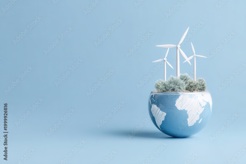Naklejka premium Global sustainability and green energy on planet earth ensure an eco friendly climate that preserves our beautiful natural wonders.