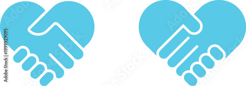 Handshake icon set vector symbol of agreement partnership trust business deal greeting collaboration communication professional support unity concept collection group.
