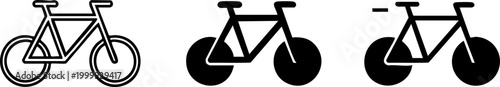 Commuter Bicycle Icon Set with Minimalist Vector Design