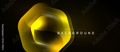 Abstract golden shape over black background. Modern design, dynamic layers create visual interest. Text reads BACKGROUND.