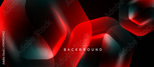 Abstract red, black design. Fluid shapes overlap, creating dynamic visual effect. Modern background suitable for banners, presentations.