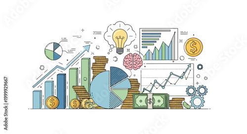 Business Growth, Financial Analysis, and Investment Ideas - Infographic Style