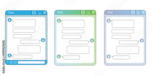 ​Business chat interface and speech bubble set