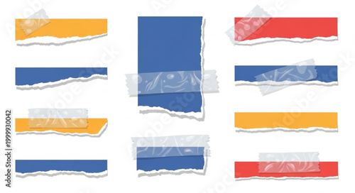 Colorful Brush Stroke Strips.