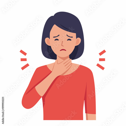 Woman with Sore Throat