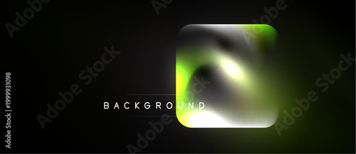 Dark background features vibrant, fluid shape. Gradient colors blend, creating modern abstract design. Text reads background.
