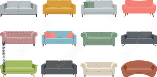 Canvastavla A Large Collection Of Colorful Modern Sofas And Couches In Various Styles And Co