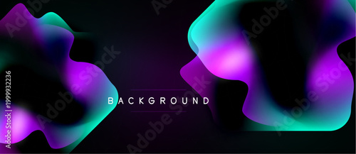 Abstract fluid shapes, vibrant colors, dark background. Modern design element for digital projects, presentations. Smooth gradients create depth.