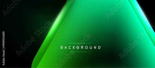 Abstract green gradient background. Bright luminous effect creates modern design. Minimalist style suitable for presentations, banners.
