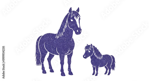 Bild auf Leinwand Two horses standing side by side.