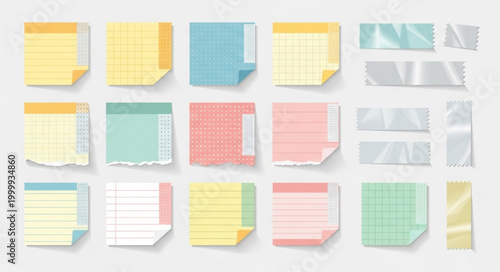 Colorful sticky note collection.