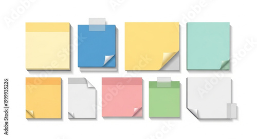 Colorful sticky note pads.