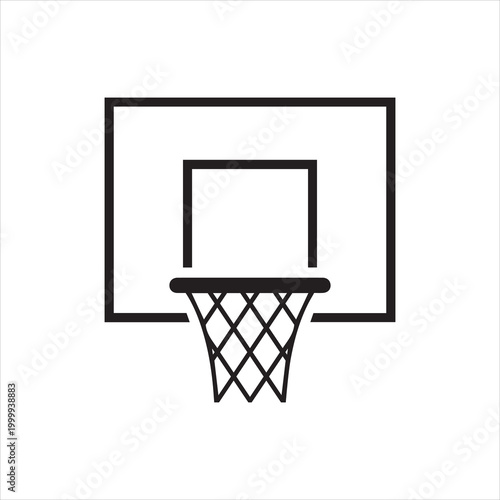 Basketball Backboard Simple on white background or silhouette vector 