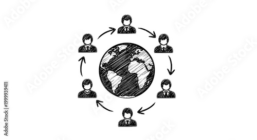 Global Connections Showing People Around World for Worldwide Business