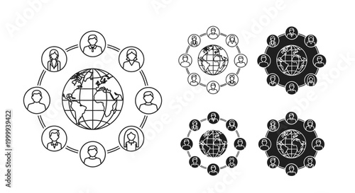 Global Networking of People Around Earth Connection and Worldwide Communication