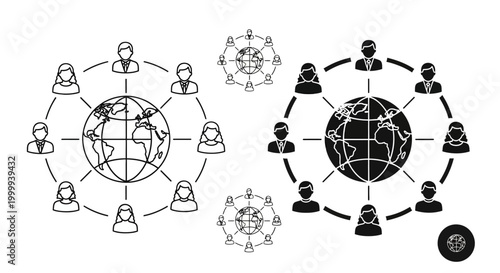 Global Network of People Connecting Worldwide on Earth Communication