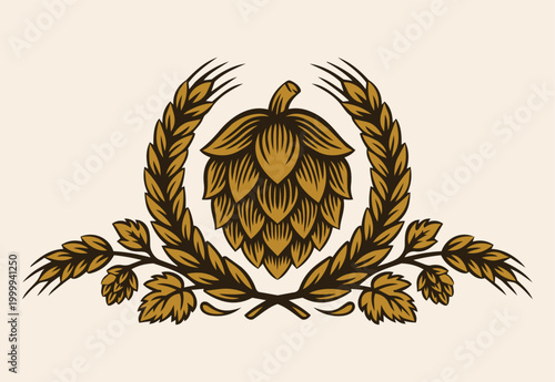 vintage-hop-engraving-wheat-badge
