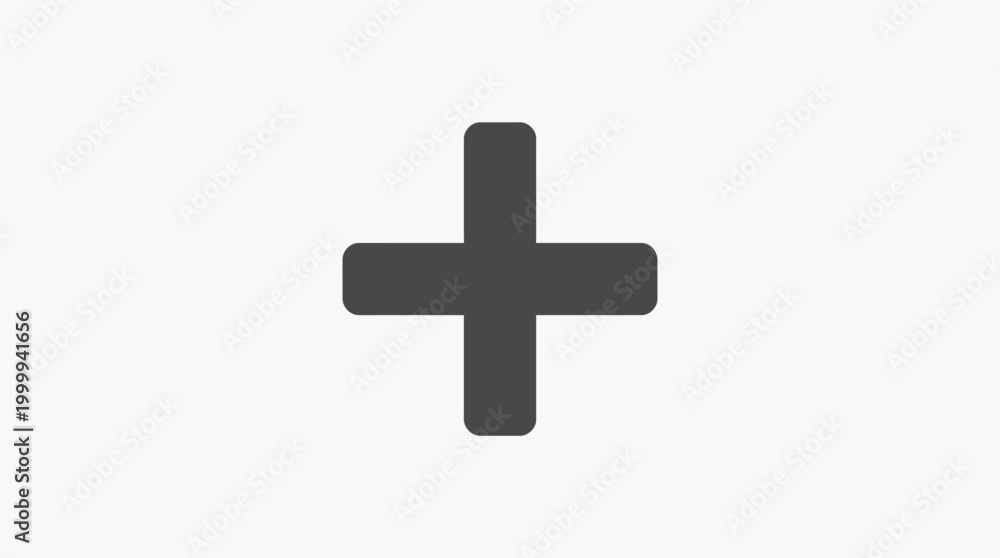 Obraz premium A large dark grey plus sign on a white background