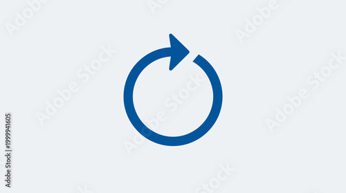 A blue circular arrow icon spins clockwise on a white background.