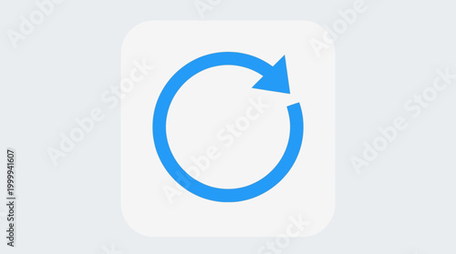 A blue circular arrow icon rotates clockwise on a white background.