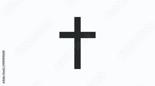 A large black cross symbol stands alone on a white background.