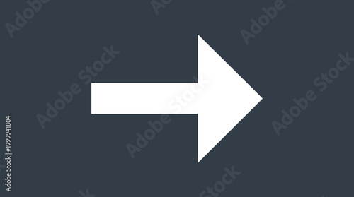 A white arrow points to the right on a dark background.