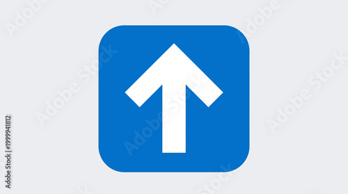 Free Download A blue square sign with a white upward pointing arrow on it. - GFXLoad