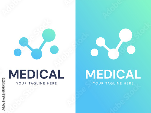 Medicare and Medical Health with Human Genome Spiral Dna  Elements Forming M Shapes logo vector illustration design concept. Medical logotype for ui, Healthcare, Pharmacy, medical technology, wellness