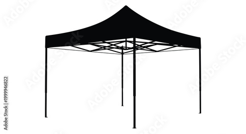 Tent silhouette on white background outdoor event structure