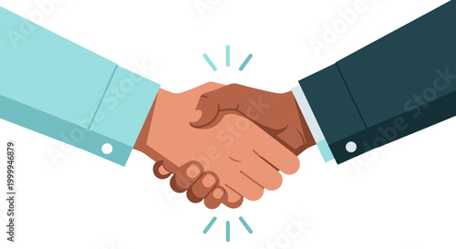 Dynamic Business Handshake Between Diverse Professionals Symbolizing Successful Partnership and Agreement