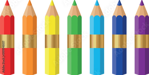 Colorful crayon set collection for kids drawing and school stationery vector illustration.
