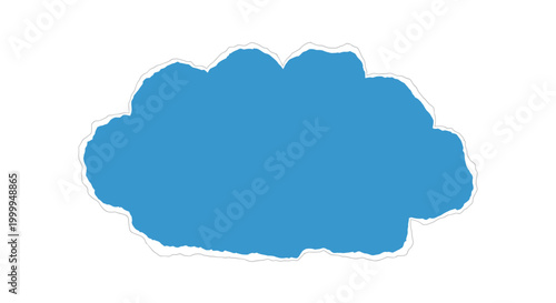 Bild auf Leinwand Blue Cloud Isolated on White Background.