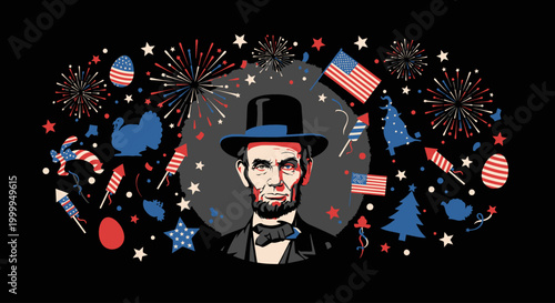 Abraham Lincoln American President Portrait.