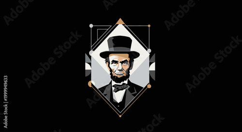 Illustration of Abraham Lincoln portrait.