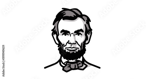 Illustration of Abraham Lincoln Face.