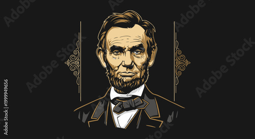 Abraham Lincoln American President Portrait.