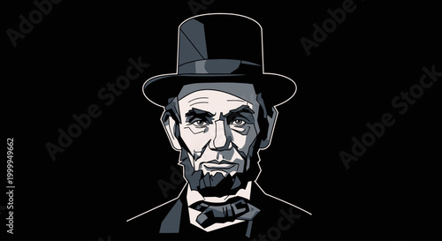 Illustration of Abraham Lincoln Face.