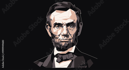 Abraham Lincoln American President Portrait.