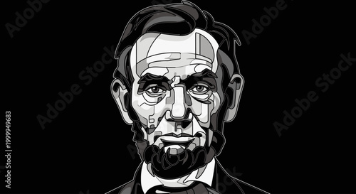Portrait of Abraham Lincoln illustration.