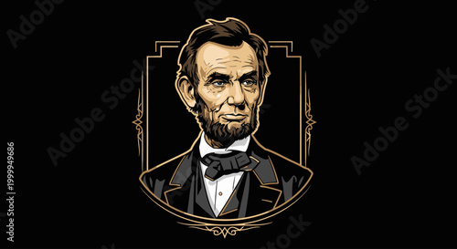 Portrait of Abraham Lincoln illustration.