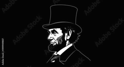 Abraham Lincoln American President Portrait.