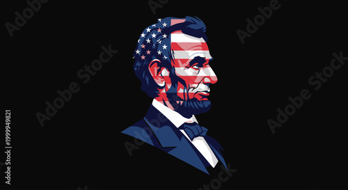 American President Abraham Lincoln Portrait.
