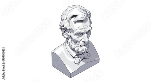 Lincoln Bust Sculpture Of Famous President.