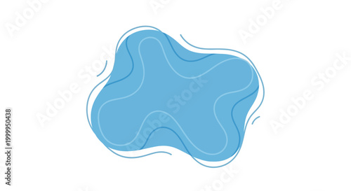 Blue Irregular Shaped Liquid Blob.