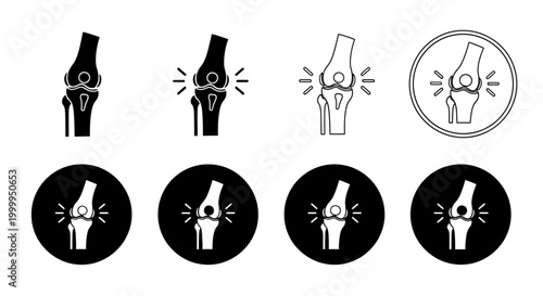 Knee Pain Illustration Sets for Medical Health and Anatomy Education