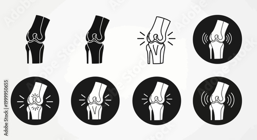 Knee Joint Pain Illustration Set for Medical and Healthcare Use 70 90 Characters