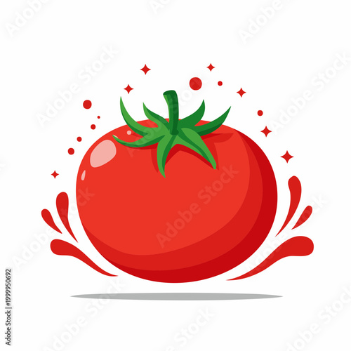 Fresh Tomato Splash Illustration