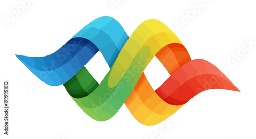 Abstract Rainbow Wave Logo