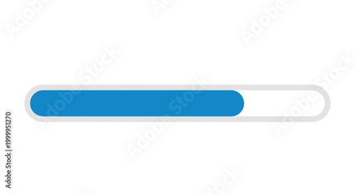 Blue loading bar progress indicator on white background