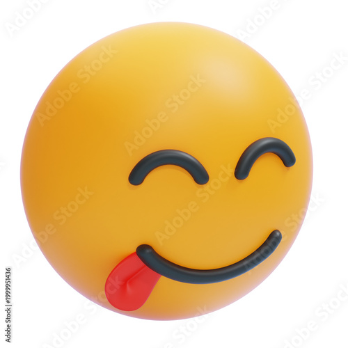 PNG 3D Tongue Out Emoji Icon Isolated on a Transparent Background